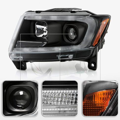 ACANII - لـ [HID/Xenon Model] 2011-2013 جيب جراند شيروكي LED أنبوب التبديل إشارة العارض المصابيح الأمامية in Saudi Arabia