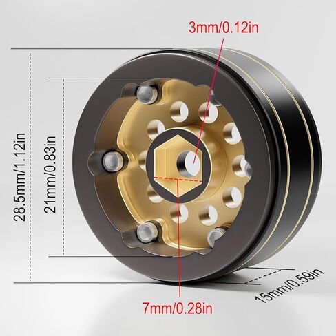 إطارات عجلة OGRC 1.0 نحاسية ذات عجلات زاحفة RC لسيارة TRX4M SCX24 FCX24 1/24 1/18 RC - 39 جرام/قطعة (أسود) in Saudi Arabia