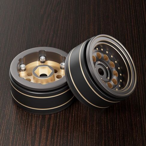 إطارات عجلة OGRC 1.0 نحاسية ذات عجلات زاحفة RC لسيارة TRX4M SCX24 FCX24 1/24 1/18 RC - 39 جرام/قطعة (أسود) in Saudi Arabia