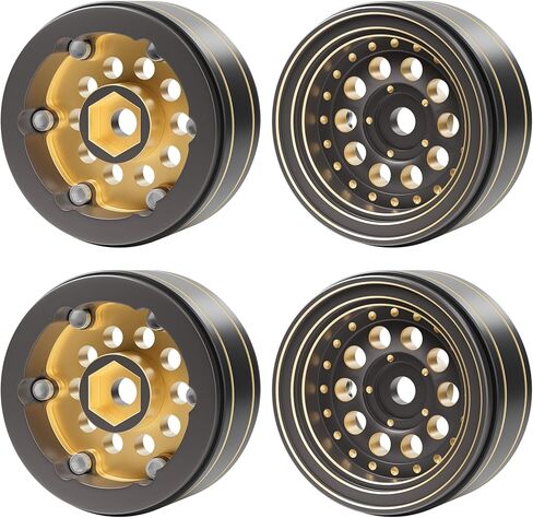 إطارات عجلة OGRC 1.0 نحاسية ذات عجلات زاحفة RC لسيارة TRX4M SCX24 FCX24 1/24 1/18 RC - 39 جرام/قطعة (أسود) in Saudi Arabia