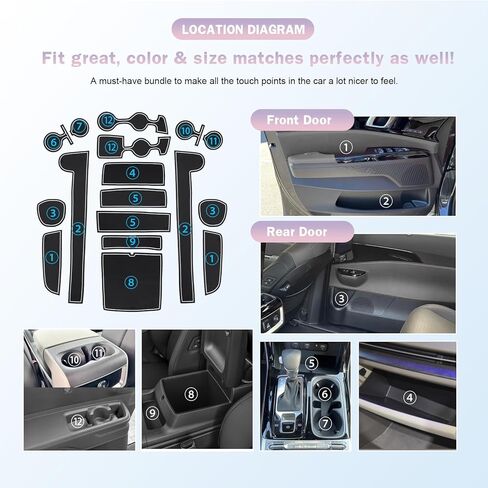LUWU for 2023 2024 2025 Kia Carnival KA4 بطانات وحدة التحكم المركزية الحصير حامل الكأس إدراج الحصير فتحة الباب 2024 2025 Kia Carnival Accessories 17 قطعة in Saudi Arabia