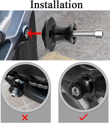 M8 Bobbins Swing Arm Spools For Ninja 400 500 650 ZX6R ZX10R GSXS 750 1000 GSX-8S GSXR 600 750 1000 S1000RR/R/XR CBR 600 900 954 1000 RR Motorcycle Swingarm Spools Slider Stand Paddock Screw (Black) in Saudi Arabia
