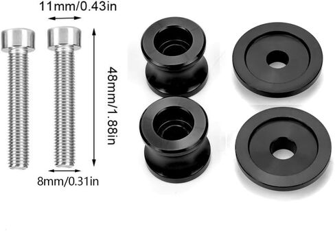 M8 Bobbins Swing Arm Spools For Ninja 400 500 650 ZX6R ZX10R GSXS 750 1000 GSX-8S GSXR 600 750 1000 S1000RR/R/XR CBR 600 900 954 1000 RR Motorcycle Swingarm Spools Slider Stand Paddock Screw (Black) in Saudi Arabia