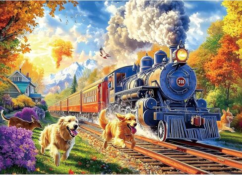 ألغاز للبالغين 1000 قطعة، الهروب من الجبال - مناظر طبيعية للخريف مع مقصورة الدببة وقمم الثلوج، أحجية الصور المقطوعة للبالغين والمراهقين الذين يتحدون العائلة ليالي اللعب (27.5 × 19.7 بوصة) in Kuwait