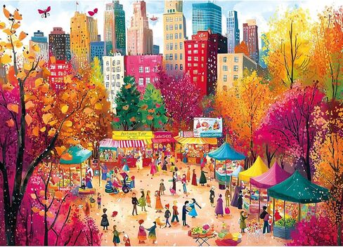 ألغاز للبالغين 1000 قطعة، الهروب من الجبال - مناظر طبيعية للخريف مع مقصورة الدببة وقمم الثلوج، أحجية الصور المقطوعة للبالغين والمراهقين الذين يتحدون العائلة ليالي اللعب (27.5 × 19.7 بوصة) in Kuwait