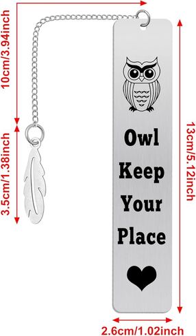 Thank You Gifts Bookmark Inspirational Gift for Reading Book Lover Bookworm Readers Bookish Owl Bookmark for Adults Friends Coworker Son Daughter Graduation Christmas Birthday Gift for Women Men Teens in Saudi Arabia