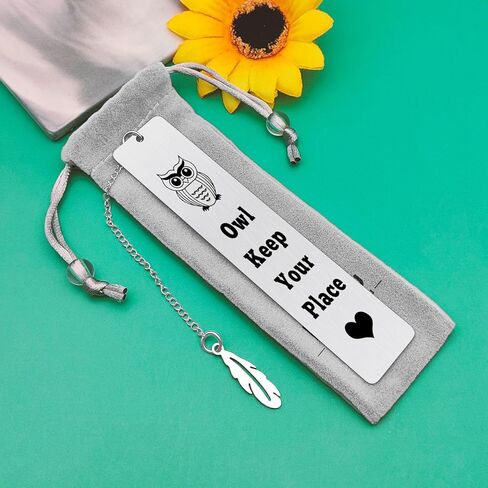 Thank You Gifts Bookmark Inspirational Gift for Reading Book Lover Bookworm Readers Bookish Owl Bookmark for Adults Friends Coworker Son Daughter Graduation Christmas Birthday Gift for Women Men Teens in Saudi Arabia