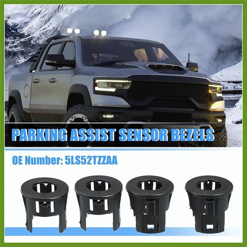 4PCS Parking Assist Sensor Bezels for Front or Rear Bumper for Dodge for Ram 1500 2014-2018 Backup Parking Aid Sensor Retainer Bracket 5LS52TZZAA Replace Parts Vehicle Components in Saudi Arabia