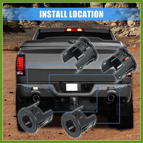 4PCS Parking Assist Sensor Bezels for Front or Rear Bumper for Dodge for Ram 1500 2014-2018 Backup Parking Aid Sensor Retainer Bracket 5LS52TZZAA Replace Parts Vehicle Components in Saudi Arabia