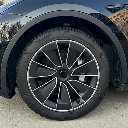 غطاء العجلة KAVANIC لطراز Tesla Y 19 بوصة ABS مادة سوداء Hubcaps 4 قطع غطاء عجلة الجوزاء يناسب الطراز Y 2020-2024 غطاء العجلة استبدال واقي حافة النمط التعريفي in Kuwait