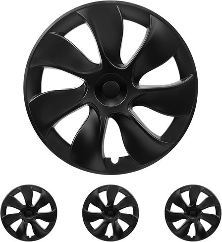 غطاء العجلة KAVANIC لطراز Tesla Y 19 بوصة ABS مادة سوداء Hubcaps 4 قطع غطاء عجلة الجوزاء يناسب الطراز Y 2020-2024 غطاء العجلة استبدال واقي حافة النمط التعريفي in Kuwait