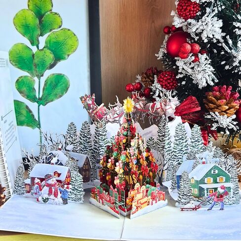 HEARTAGS- Pop Up Christmas Card, 3D Fireplace Christmas Card, 6" x 8" Christmas Pop Up Cards For Husband, Wife, Kids, Mom, Son, Daughter, Dad, Parents, Vintage Popup Christmas Cards With Envelopes in Kuwait