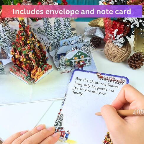 HEARTAGS- Pop Up Christmas Card, 3D Fireplace Christmas Card, 6" x 8" Christmas Pop Up Cards For Husband, Wife, Kids, Mom, Son, Daughter, Dad, Parents, Vintage Popup Christmas Cards With Envelopes in Kuwait