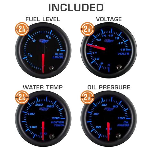 حزمة GlowShift ذات 6 قياسات متوافقة مع شيفروليه تشيفي K5 بليزر 1973-1991 - أسود 7 ألوان سبيدو، تاش، ضغط الزيت، درجة حرارة الماء، مستوى الوقود ومقاييس الفولت - لوحة لوحة القيادة ملائمة مباشرة in Saudi Arabia
