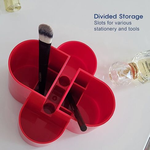 AonT Design Small Desk Organizer for Table, Aesthetic Pen Holder and Tray with Compartments, Remote Control Holder, Multi-Purpose Organizador for Accessories (Beige) Made in Korea Quality Design in Saudi Arabia