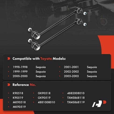 A-Premium 2 × وصلات قضيب التثبيت الأمامية، متوافقة مع Toyota Sienna 1998 1999 2000 2001 2002 2003 in Kuwait