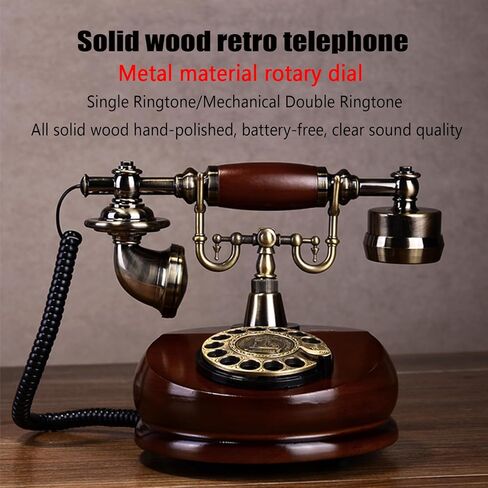 Retro Rotary Landline Phones with Mechanical Ringer, Vintage Corded Antique Phone, 1960S Old Fashioned Decorative Telephone for Home & Office Decor in Saudi Arabia