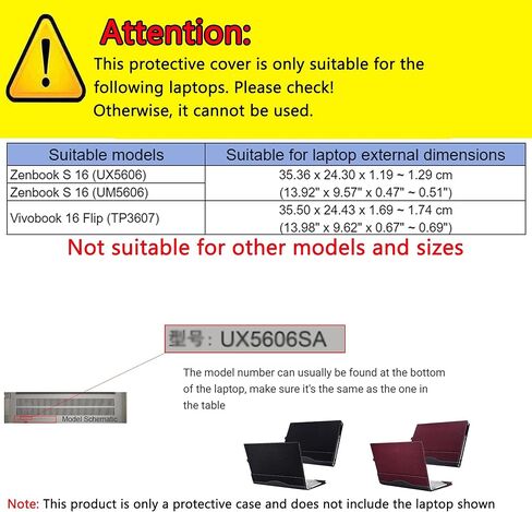 Laptop Case Cover for ASUS Zenbook S16 UX5606 /UM5606 & for Vivobook 16 Flip TP3607 Sleeve,PU Leather Notebook PC Protective Bag with Pen Holder (Dark Grey) in Saudi Arabia