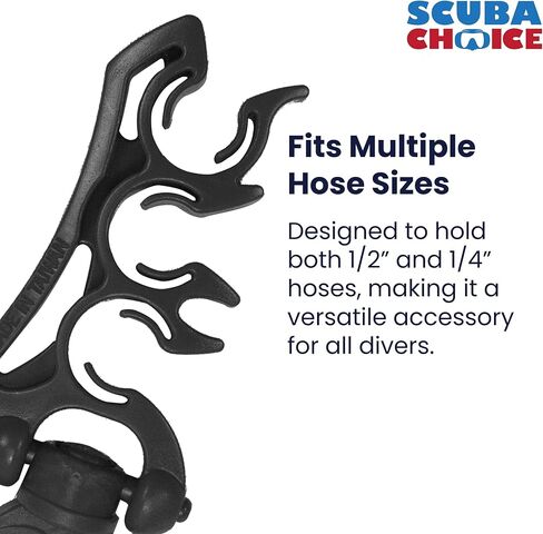 Scuba Choice Scuba Diving Dive Triple Hose Holder with Clip, Yellow in Kuwait