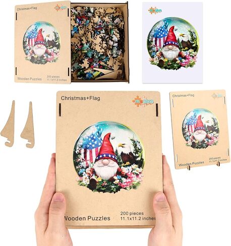 MEATRN Puzzles for Adults & Kids - Christmas Fawn Holiday Wooden Jigsaw Puzzle with Storage Box, 200 Pcs, 8.5"×11", Best Gift for Friends, Festive Family Game Night & Home Decor in Saudi Arabia