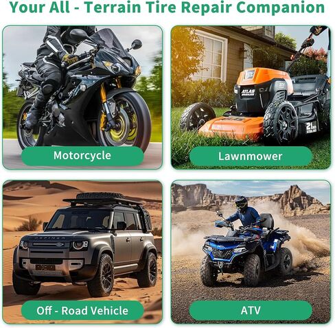 طقم إصلاح الإطارات مع المقابس - طقم سدادات إطارات الفطر ومجموعة تصحيح الإطارات، طقم إصلاح ثقب مسدس الإطارات بدون أنابيب لثقوب الإطارات في السيارات والدراجات النارية والشاحنات والجرارات، 16 سدادة فطر in Kuwait