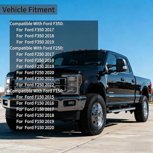 متوافق مع Ford F350 2017-2019، F250 2017-2022، F150 2015-2020 زجاج مرآة الجانب العلوي للركاب - مع BSD، تسخين الطاقة، لوحة دعم OEM مناسبة in Kuwait