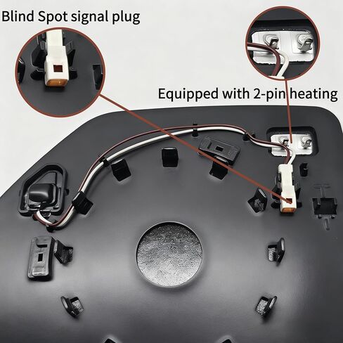 Compatible with Ford F350 2017-2019, F250 2017-2022, F150 2015-2020 Upper Passenger Side Mirror Glass - with BSD,Power Heated,OEM Fit Backing Plate in Saudi Arabia