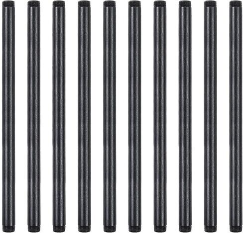 10 Pack 1/2 Inches x 16 Inches Black Malleable Steel Nipples Fitting, DIY Steampunk Industrial Vintage Style. in Saudi Arabia