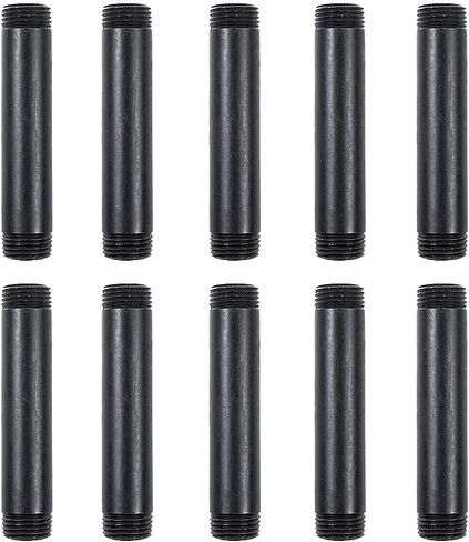 10 Pack 1/2 Inches x 16 Inches Black Malleable Steel Nipples Fitting, DIY Steampunk Industrial Vintage Style. in Saudi Arabia