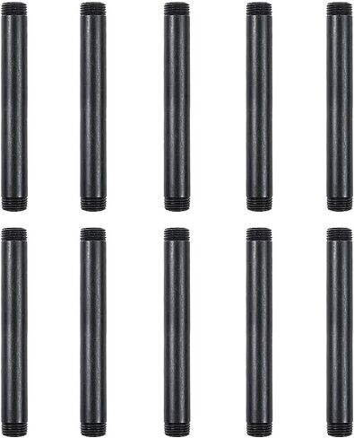 10 Pack 1/2 Inches x 16 Inches Black Malleable Steel Nipples Fitting, DIY Steampunk Industrial Vintage Style. in Saudi Arabia