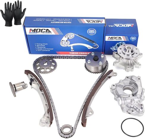 MOCA مجموعة أدوات سلسلة التوقيت مضخة زيت مضخة مياه تناسب 05-06 لتويوتا كورولا XRS 1.8L & 05 لتويوتا سيليكا GTS (ليس GT) 1.8L & 03-06 لبونتياك فيبي GT 1.8L Eng.Code "2ZZGE" in Saudi Arabia