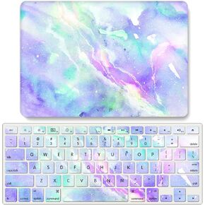 حافظة IVY Rainbow Aurora لجهاز MacBook Air M1 / ​​Air 13 Retina أحدث إصدار (2018-2022، الموديلات: A2337 / A2179 / A1932) حافظة صلبة مع مجموعة غطاء لوحة المفاتيح - G in Kuwait
