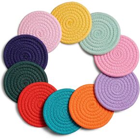 Drinks Coasters,Vintage Ethnic Floral Fabric Coasters Bar Coasters Cup Coasters for Friends,Housewarming,Party,Living Room Decor, 10pcs/Set, 5.12"/13cm (Mixed Colors) in Saudi Arabia