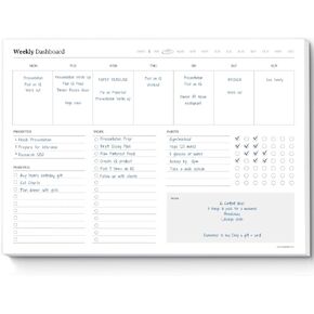 Weekly Dashboard To-Do List Notepad – Undated Weekly Planner with Habit Tracker & Notes – Minimalist A4 Layout for Productivity, Organization & Time Management (Colorful) in Saudi Arabia