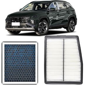 فلتر هواء المحرك والمقصورة متوافق مع Hyundai Tucson Hybrid 2025 2024 2023 2022 مع الكربون المنشط، يناسب 28113L5100&97133L1000 in Saudi Arabia
