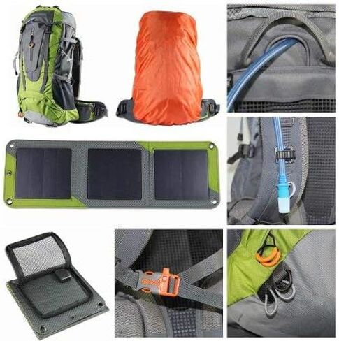 Xplorer Globetrotter 42 | Ultra Durable Hiking Solar Backpack Lime Green with Removable 10 Watt Panel | Charges USB devices including Smartphones, Tablets, GPS, and more up to 5V in Saudi Arabia