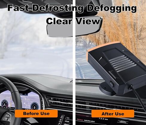Portable Car Heaters for Vehicle,360° Rotatable 200W Fast Heating Car Defroster Windshield Heater 12V Car Heater that Plugs into Cigartte Lighter,2-in-1 Heating/Cooling Function in Kuwait