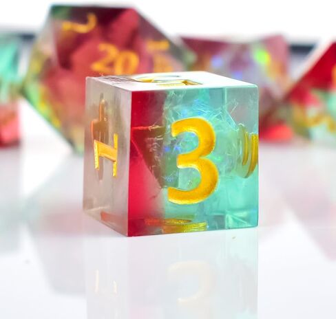 DND Dice Set Sharp Edge Dice， Resin D&D Dice Set for TTRPGs Dungeons and Dragons Gifts，Resin Dice Dungeons and Dragons D&D Dice(Blood) in Saudi Arabia
