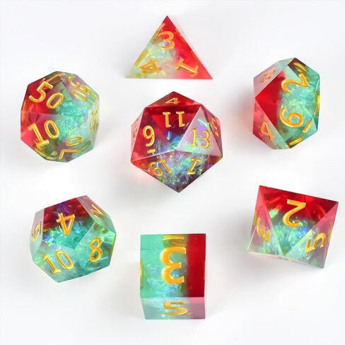 DND Dice Set Sharp Edge Dice， Resin D&D Dice Set for TTRPGs Dungeons and Dragons Gifts，Resin Dice Dungeons and Dragons D&D Dice(Blood) in Saudi Arabia