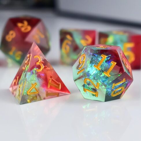 DND Dice Set Sharp Edge Dice， Resin D&D Dice Set for TTRPGs Dungeons and Dragons Gifts，Resin Dice Dungeons and Dragons D&D Dice(Blood) in Saudi Arabia