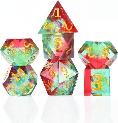 DND Dice Set Sharp Edge Dice， Resin D&D Dice Set for TTRPGs Dungeons and Dragons Gifts，Resin Dice Dungeons and Dragons D&D Dice(Blood) in Saudi Arabia