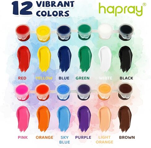 Acrylic Paint Set for Kids, 12 Colors Washable Paints With 5 Drawing Trays&10 Wooden Paintbrushes, Mini Watercolor Paint Kit for Adults, Valentine Easter Christmas Art Craft Kit Gifts, 10 Set in Kuwait