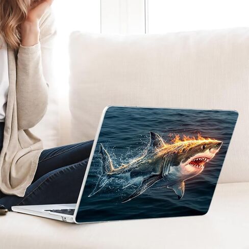 متوافق مع جهاز MacBook Pro مقاس 14 بوصة، حافظة صلبة مع غطاء لوحة مفاتيح وواقي شاشة (A2442 A2779 A2918 A2992 A3112 A3185 A3401 A3434، إصدار 2021-2025) - Shark Attack MC21167 in Kuwait