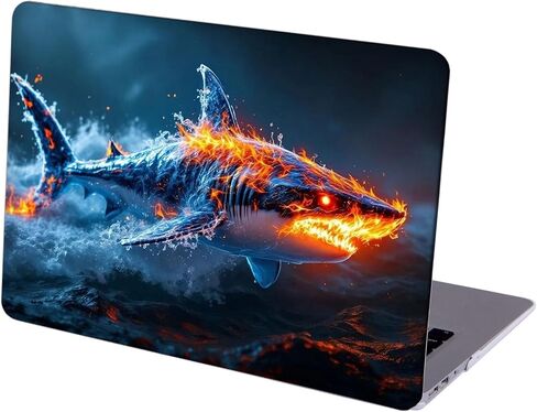 متوافق مع جهاز MacBook Pro مقاس 14 بوصة، حافظة صلبة مع غطاء لوحة مفاتيح وواقي شاشة (A2442 A2779 A2918 A2992 A3112 A3185 A3401 A3434، إصدار 2021-2025) - Shark Attack MC21167 in Kuwait