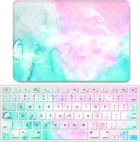 حافظة IVY Rainbow Aurora لجهاز MacBook Air M1 / ​​Air 13 Retina أحدث إصدار (2018-2022، الموديلات: A2337 / A2179 / A1932) حافظة صلبة مع مجموعة غطاء لوحة المفاتيح - G in Kuwait