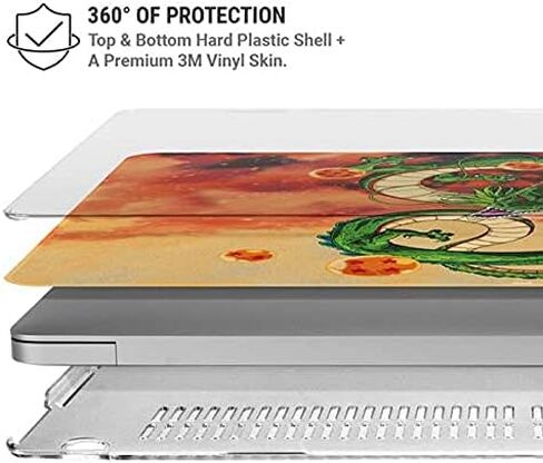 حافظة Skinit + غلاف متوافق مع جهاز MacBook Air 13in (2020) - تصميم Dragon Ball Z One Wish Shenron المرخص رسميًا in Saudi Arabia