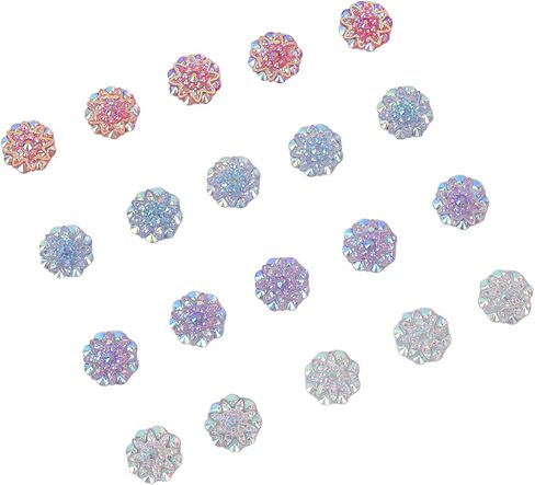 10PCS 18mm AB Resin Rhinestone Flatback Flower Buttons Sparkling Wedding Decor DIY Crafts Bridal Gowns Clothing Accessories in Saudi Arabia