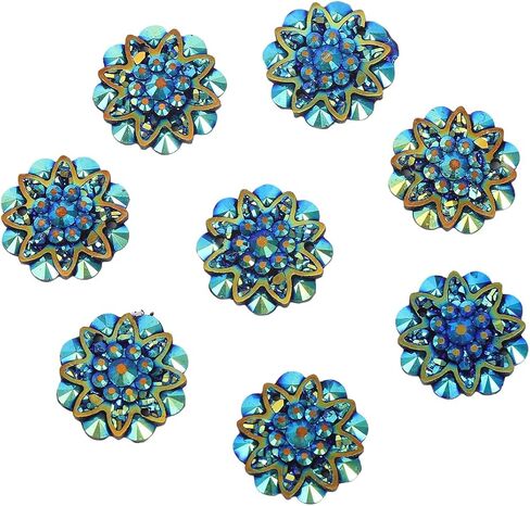 10PCS 18mm AB Resin Rhinestone Flatback Flower Buttons Sparkling Wedding Decor DIY Crafts Bridal Gowns Clothing Accessories in Saudi Arabia