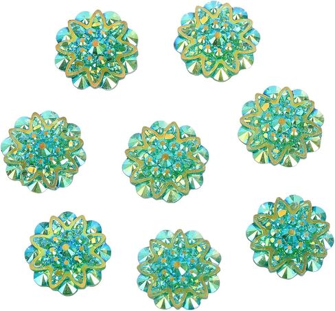 10PCS 18mm AB Resin Rhinestone Flatback Flower Buttons Sparkling Wedding Decor DIY Crafts Bridal Gowns Clothing Accessories in Saudi Arabia