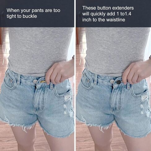 Button Extenders for Jeans, 3 Colors, Pants Waist Extension 1-1.4 Inches, Extender for Women Men, for Jeans, Pants, Skirts, and Other Bottoms with Button Closures (6) in Kuwait